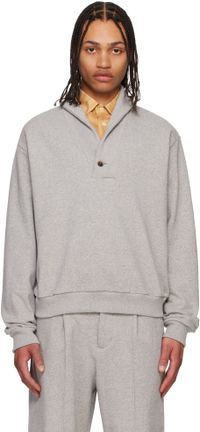 SOSHIOTSUKI Pull molletonné gris à col châle