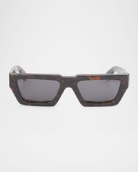 Manchester Logo-Print Rectangle Sunglasses