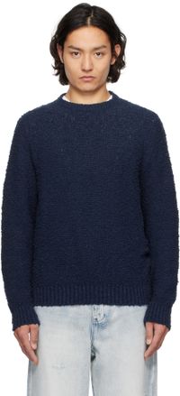 Noah Navy Popcorn Yarn Sweater