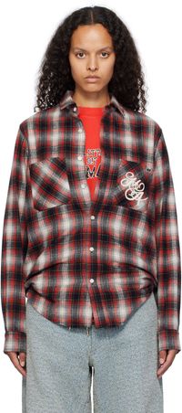 AMIRI Red 'Amiri' Swirl Flannel Shirt