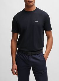 Boss - Tee-shirt col rond en coton mélangé - Taille 6XL - Bleu