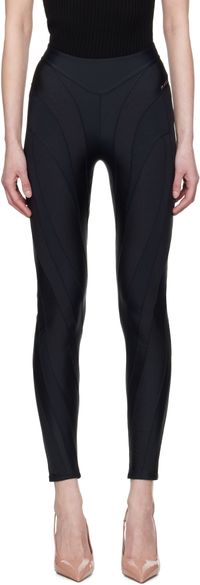 Mugler Black Eco Sport Lycra Leggings