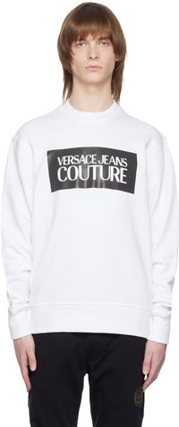 Versace Jeans Couture White Printed Sweatshirt