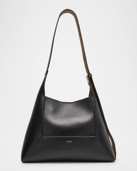 Medium Diamond Black Leather Hobo Bag