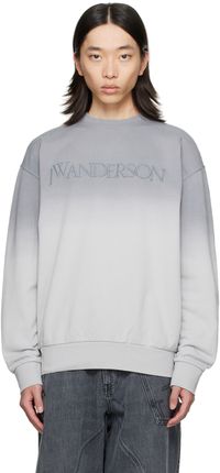 JW Anderson Gray Embroidered-Logo Gradient Sweatshirt