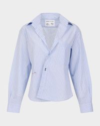The Daily Striped Asymmetric Button-Front Shirt