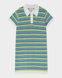 Girl's Stripe Short-Sleeve Midi Dress, Size 3-14