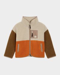 Boy's Color-Blocked Teddy Fleece Zip Jacket, Size 8-14