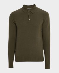 Men's Cashmere Long-Sleeve Polo Sweater