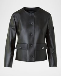 Lamb Nappa Leather Collarless Jacke†