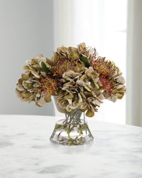 Mossey Garden 12" Faux Floral Arrangement in Glass Vase