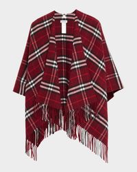 Charlotte Check Wool Cashmere Cape