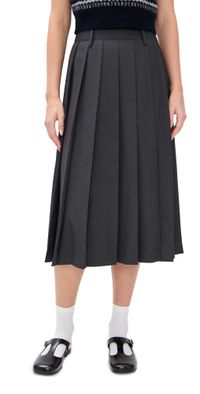 DUNST Pleats Long Skirt Charcoal Grey S