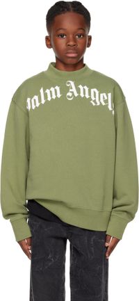 Palm Angels Kids Khaki Classic Curved Logo Sweatshirt