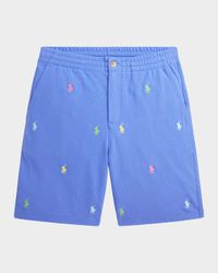 Boy's Shorts W/ Embroidered Ponies, Size S-XL