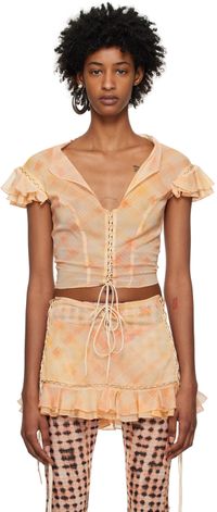KNWLS Pink Scallop Blouse