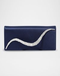 Crystal Curve Recycled Satin Clutch Bag
