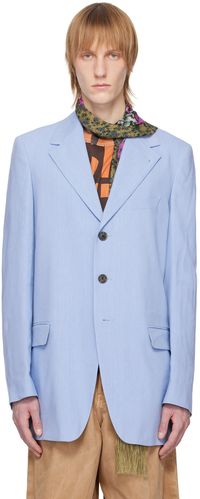 Dries Van Noten Veston bleu à revers tailleur