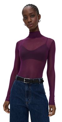 LE BOP Margot Thong Bodysuit Plum XXS