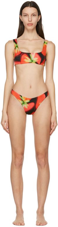 Louisa Ballou Black & Red Scoop Bikini