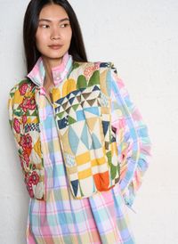 V De Vinster - Boléro brodé en coton - Taille M - Multicolore