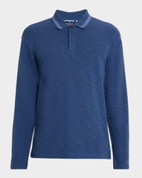 Men's Structured Knit Stripe-Collar Polo Shirt