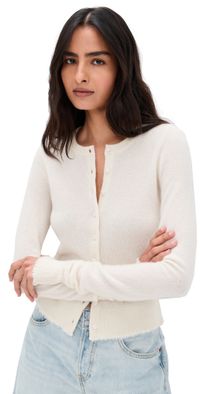 RE/DONE Cashmere Crewneck Cardigan Ivory M