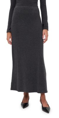 Z Supply Demure Maxi Skirt Charcoal Heather L