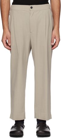 Solid Homme Beige Cropped Tapered Trousers