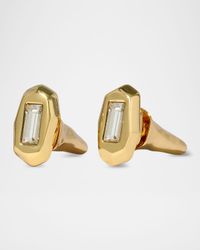 Crystal Spear Front Back Stud Earrings