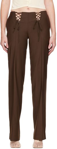 Aya Muse Brown Tule Trousers