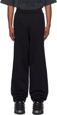 VETEMENTS Black Embroidered Logo Sweatpants