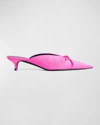 Knife Spandex Bow Mule Pumps