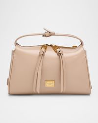 Smooth Leather Top-Handle Bag