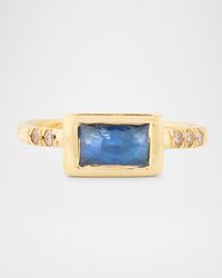18K Yellow Gold Umba Diamond and Sapphire Ring