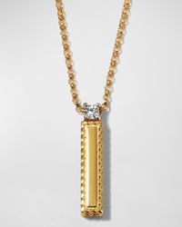 Princess 18K Yellow Gold Diamond Initial Necklace, I
