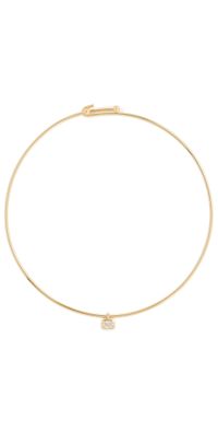 Madewell Emerald Cut Crystal Wire Collar Antique Gold One Size