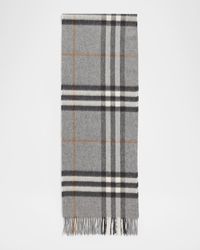 Men's Contrast Check Cashmere Scarf
