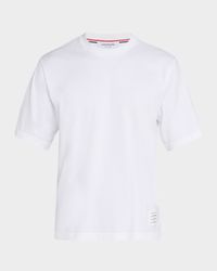 Men's Cotton Stripe-Trim Crewneck T-Shirt