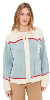 Bailey Rose Vintage Ski Cardigan Sky Blue S