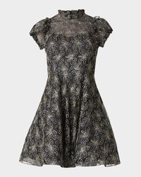 Everlie Sequin Floral-Embroidered Mini Dress