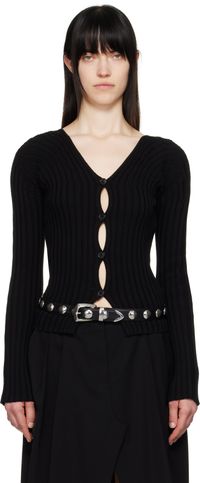 Acne Studios Black Button-Up Rib Cardigan