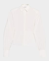 Janine Button-Front Cotton Poplin Shirt