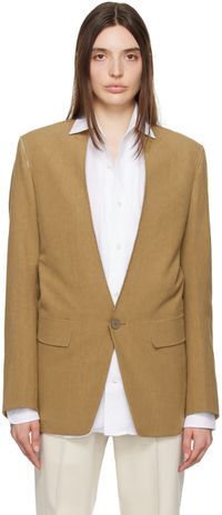 ZEGNA Tan Raw Edge Blazer