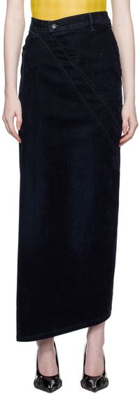 Ottolinger Navy Multiline Denim Maxi Skirt
