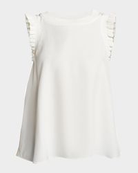 Tous Les Jours Lenore Crewneck Sleeveless Silk Top