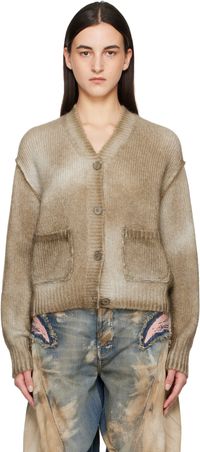 Acne Studios Beige Sprayed Finish Cardigan