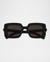 Oversized Rectangle Plastic Sunglasses