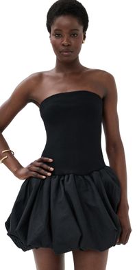 SIMKHAI Pollie Bubble Mini Dress Black XL