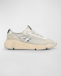 Men's Running Sole Nylon and Suede Runner Sneakers